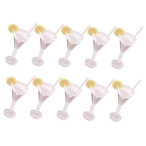 Alasum 10st Puppenhaus Cocktail-Modell Miniatur-Cocktail- Miniatur-szenenmodell Miniatur-Cocktail-Ornament Küche Geschirr Mikrolandschaft Küche Rollenspiel Plastik von Alasum
