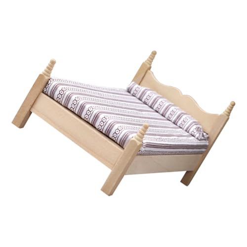 Alasum 1:12 Puppenhaus Bett Modell Schlafzimmer Mini Möbel Ornament Für Wohnkultur Alasum 1:12 Puppenhaus Bett Modell Schlafzimmer Mini Möbel Ornament Für Wohnkultur von Alasum