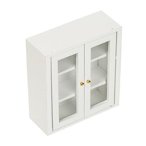 Alasum 1:12 Maßstab Miniatur Szene Holz Schrank Puppenhaus Zubehör Weiß Badezimmer Regal von Alasum