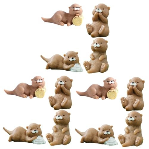 Alasum 12stücke Miniatur-Otter Figurenset Resin Deko-Figuren Für Mikrolandschaften Garten Und Wohnungsschmuck Für -projekte Leicht Und Langlebig von Alasum