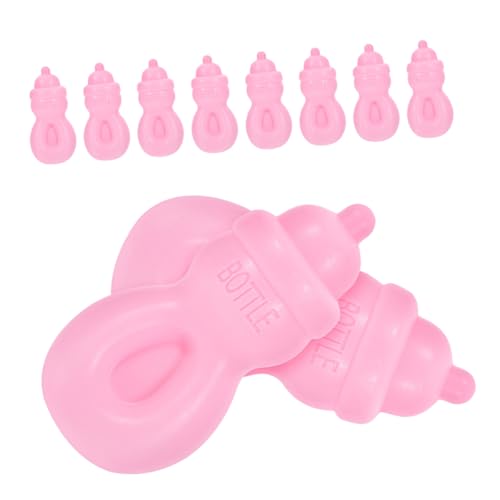Alasum 12 Stück Babyflaschenspielzeug Puppenmilchflaschen Mini-milchflaschen Gefälschte Futterflasche Milchflaschen Für Babypuppen Babypuppenflaschen Puppenzubehör Rosa Plastik von Alasum