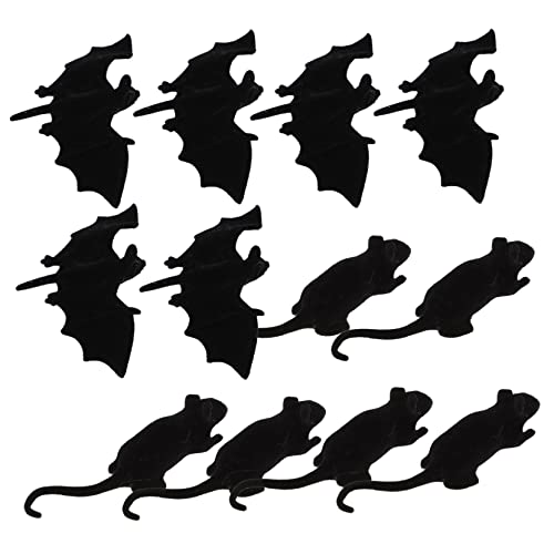 Alasum 12 Stück Halloween- Halloween Costume Halloween Kleidung halloweenkostüme Streich gruselige Halloween-Requisiten lustige Partyspielzeuge Halloween Decors Beflockung Black von Alasum