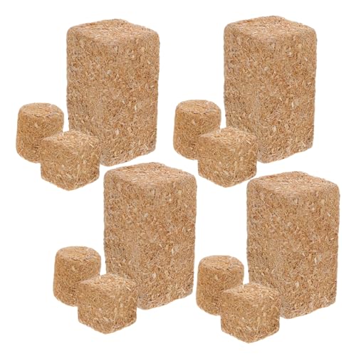 Alasum 12 Stück Heuhaufen-Modell Faux Heuhaufendekorationen Landwirtschaftliche Vorräte Farm Party Dekorationen Gefälschte Heuballen Puppenhaus-Bauernhof-Dekoration Light Brown Holz von Alasum