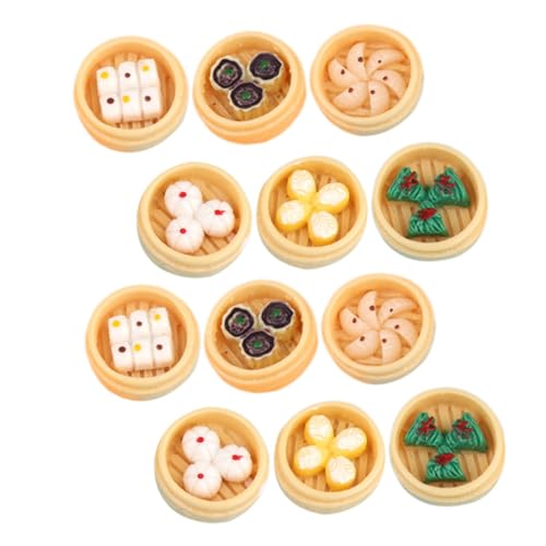 Alasum 12 Stück Lebensmittel Dampfgarer Modelle Mini Mini Basteldekorationen Dampfbrötchen Dekoration Mini Dampfbrötchen Basteln Miniatur Dampfbrötchen Mini von Alasum