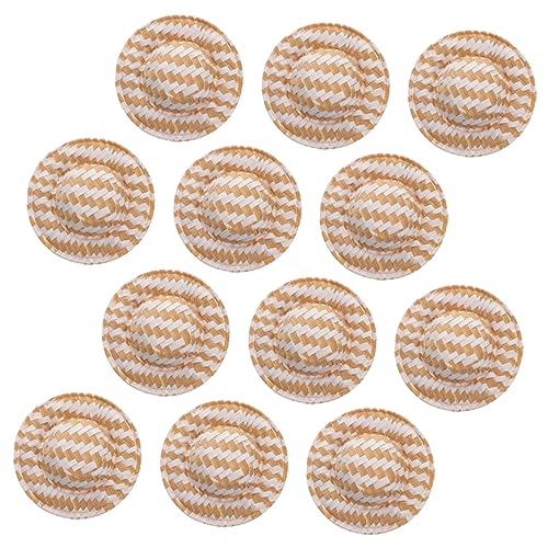 Alasum 12-teiliges Mini-Strohhut-Set Für Puppen – Realistisch Gewebtes Puppenhaus- Bastelhüte Foto-Requisiten-zubehör-Set von Alasum
