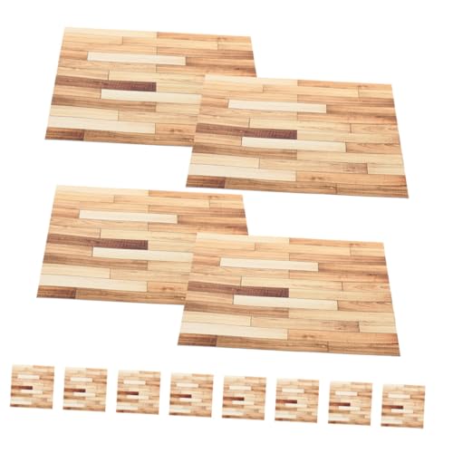 Alasum Umweltfreundliche Mini-bodenplatten – 12-teilige Puppenhausdekorationen Mit Miniatur-bodenbelag in Simulierter Holzmaserung von Alasum