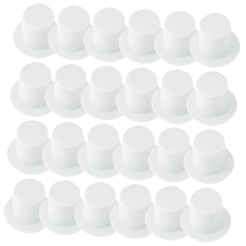 Alasum 120St Mini-Kappe kinderparty mitgebsel kunstharz weihnachtadeko christmas decoration toy kleiner Zylinder Mini-Hut-Modell Zubehör Mini-Zylinder dekorative Zylinderhüte Plastik Weiß von Alasum