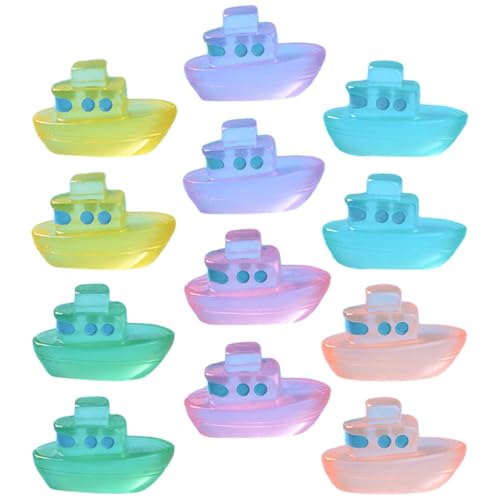 Alasum 12Stücke Miniatur Bootsfiguren Leuchtende DIY Garten Deko für Mikro Landschaften Kreative Desktop Dekoration Geschenkidee für Freunde und Familie von Alasum