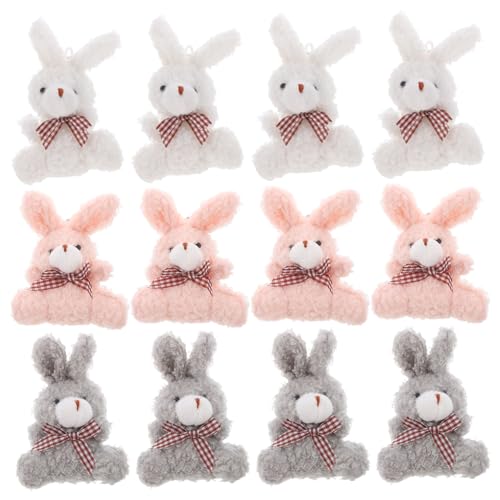 Alasum 12Stücke Plüsch Hase Schlüsselanhänger Flauschige Bunny Anhänger für Rucksäcke Handtaschen und Niedliche Tier Dekoration für von Alasum