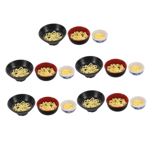 Alasum 15pcs Künstliche Nudelschale Requisiten Dollhouse Food Realistic Noodle Bowl Model Ramen Bowl Set Play Kitchen Food Simulation Noodle Modell von Alasum
