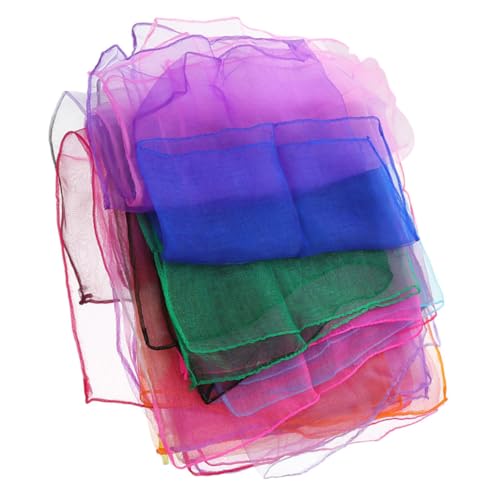 Alasum 15st Sinnesschals -seidenschals Kinderschals Spielen Schals Spielzeug Tanzschals Aus Seide Bewegungsschals Rhythmusschals Für Kinder Säumen Chiffon Kleiner Schal von Alasum