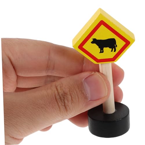 Alasum 16 Stück Teiliges Mini-Holz-verkehrszeichen-spielset für Kleinkinder Pädagogisches Straßenschild Ampel Sicher Fördert Kognitive Fähigkeiten und Teamarbeit für Vorschulkinder von Alasum