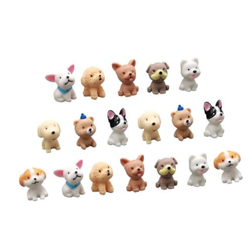 Alasum 18 STK Künstlicher Hund Mini-welpenfiguren Miniatur-welpe Simulation Welpen Kleine Welpenfiguren Handbemalte Hunde Tisch-hundefiguren Mini-Hunde-Modell Schäfer Harz Dark Brown von Alasum