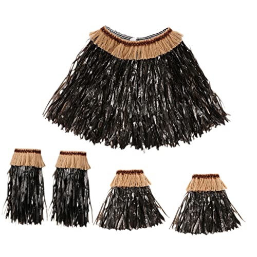 Alasum 1Satz Hawaiianisches Luau Kostümset Teiliges Grasrock für Damen für Strandpartys Kostümbälle und Cheerleader Events Bequeme und Stilvolle Partydekoration von Alasum