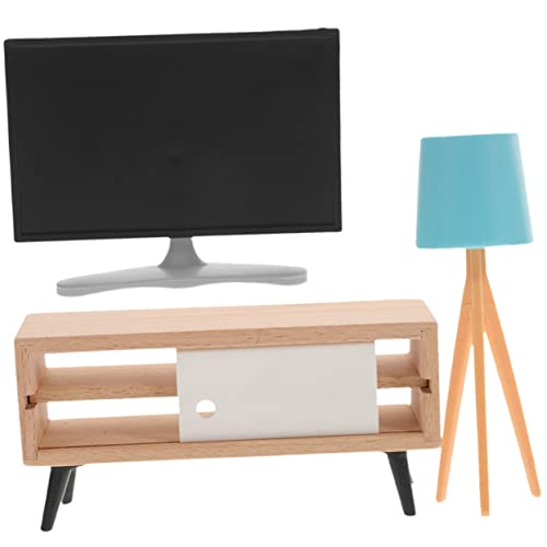 Alasum 1Satz Miniatur Puppenhaus Möbel Teiliges Tv Modell mit Schrank und Lampe für Schlafzimmer und Wohnzimmer Elegantes Design und für Puppenhaus Dekoration von Alasum