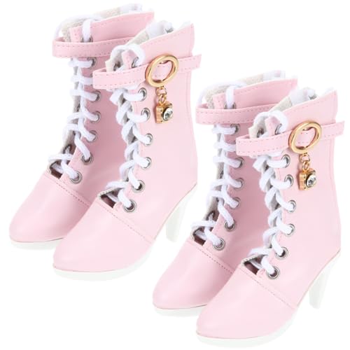 Alasum 2 Paar Puppe High Heels Geborene Puppe Modepuppe Hausschuhe Überraschungsspielzeug Puppenzubehör Kleine Puppen Puppe Winzige High Heels Puppe Verkleiden Zubehör Baumwollseil Rosa von Alasum