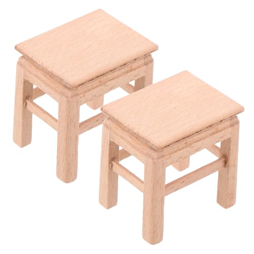 Alasum 2 STK Mini-bankmodell Kissenbezug Aus Filz Couchtischdekor Heimhocker Stühle Magnetische Möbel Schaukelkissen Aus Filz Sitzkissen Teilebehälter Mini-hocker Puppenhaus Hölzern Khaki von Alasum