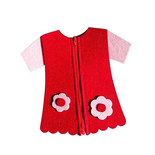 Alasum 2 STÜCK DIY Knopf Zipper für Lustige Lehrreiche Kleidungsspielzeuge für Hand Augen Koordination und Kreatives Rot Gelb von Alasum