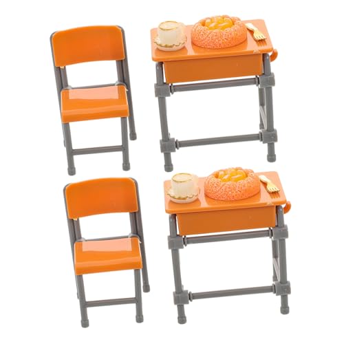 Alasum 2 Sets Mini Schreibtischstuhl Set Winziges Tischaccessoire Kleine Schreibtischdekoration Für Puppenhaus Miniaturen Requisiten Kleinkind Mädchen Mini Schreibtischmöbel von Alasum