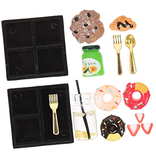 Alasum Puppenhaus Zubehör Essen Spielzeug Miniverse 2 Sets Miniatur Puppenhaus Zubehör Miniatur Lebensmittel Dekorationen Für Lebensszenen Croissant Und Donut Für Nachmittags Tee Im Puppenhaus von Alasum