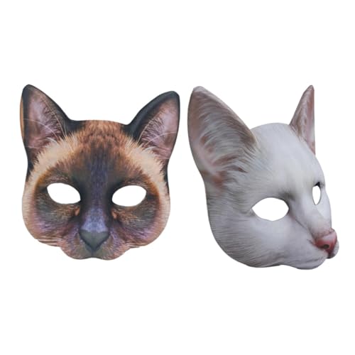 Alasum 2 Stück 1 Set Bedruckte Tier Katzenmaske Schlafmasken Staubmaske Smoking Katze Maskerade Maske Damen Kawaii Pelzige Katzenmasken Kostüm Coole Halloween Alasum 2 Stück 1 Set Bedruckte Tier Katzenmaske Schlafmasken Staubmaske Smoking Katze Maskerade Maske Damen Kawaii Pelzige Katzenmasken Kostüm Coole Halloween von Alasum