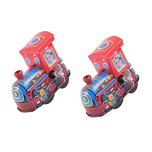 Alasum 2 Stück Aufzieh Zug Retro Weißblech Mini Eisenbahn Eisenbahnspielzeug für Kleinkinder Urlaub Uhrwerk Aufziehspielzeug Eisenblech rot Alasum 2 Stück Aufzieh Zug Retro Weißblech Mini Eisenbahn Eisenbahnspielzeug für Kleinkinder Urlaub Uhrwerk Aufziehspielzeug Eisenblech rot von Alasum