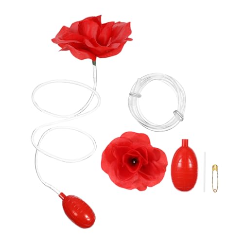 Alasum 2 Stück Knifflige Sprührose Streiche Rose Streichspielzeug Prank Squeeze - Streichset für Streiche für Aprilscherze Streiche Plastik rot von Alasum