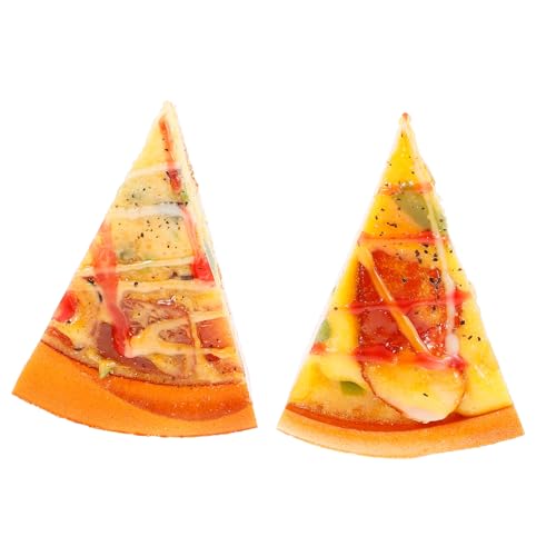Alasum 2 Stück Künstliche Pizzastücke aus Langlebigem Kunststoff Realistische Pizza Slice Deko Fotorequisite Lernspielzeug Küchenmodell von Alasum