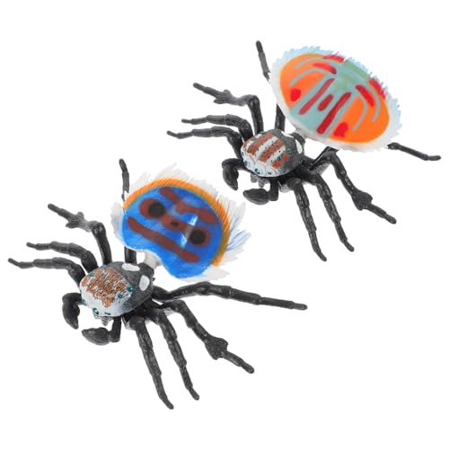 Alasum 2 Stück Realistische Spinne Riesige Gefälschte Spinne Aktionsmodell Kunststoff Tier Vogelspinne Spielzeug Lebensechte Gruselige Spinnen Pädagogisches Lernspielzeug von Alasum