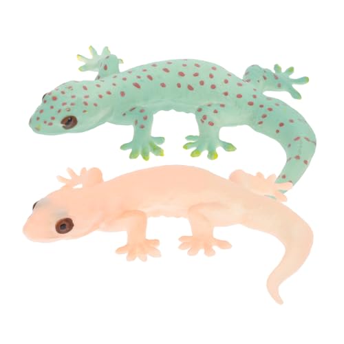 Alasum 2 Stück Simulation Gecko Spielzeug Roboter Schlange Künstliche Modell Kinderspielzeug Reptil Schlange Spielzeug Simulation Tierfiguren Miniaturspielzeug von Alasum