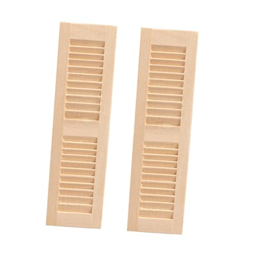 Alasum 2 Stück Simulationsjalousien Mini-Zubehör Puppe Mini-Hausversorgung Mini-Rollo House Decoration Dollhouse Furniture Hausdekoration Desktop-Mini-Möbel Kinderaccessoire hölzern Khaki von Alasum