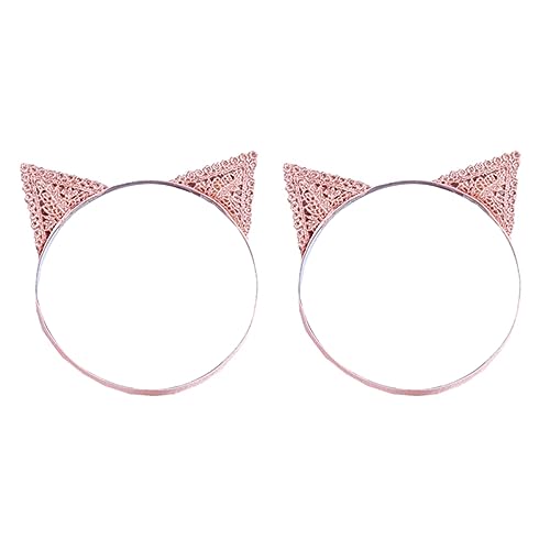 Alasum 2 Stück Stirnband Für Haarschmuck Haarband Mit Katzenohren Haarreifen Kinderstirnband Haarbänder Kopfschmuck Wickeln Stirnband Mit Katzenohren Rosa Stoff von Alasum