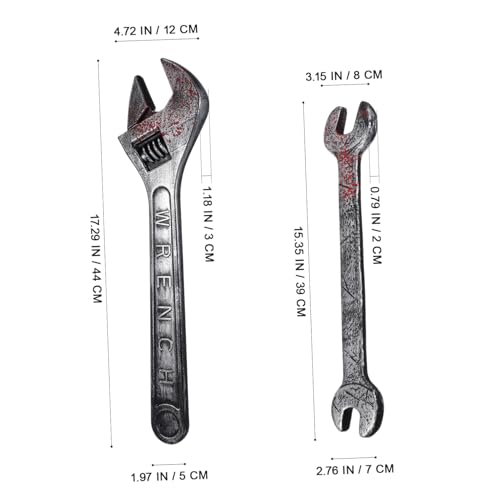 Alasum 2 Stück Teiliges Halloween mit Realistischem Kunststoff Schraubenschlüssel Gruselige Fake Spanner Requisiten für Party Bühnenauftritte und Haunted House Dekoration von Alasum