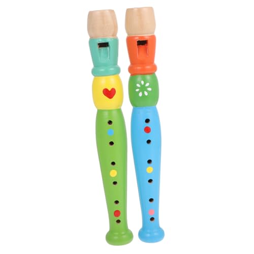 Alasum 2 Stück Teiliges Holz Piccolo für Kurze Flöte Pädagogisches Musikspielzeug Kreativität Aufmerksamkeit und Musikalischem Verständnis für Jungen und Mädchen Zufällige Farbe von Alasum