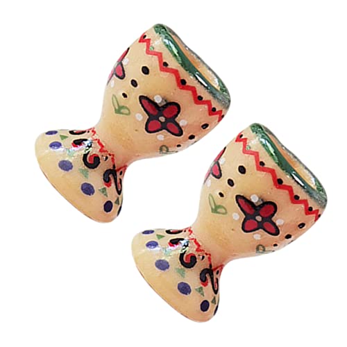 Alasum 2 Stück Weinglas aus Keramik klein Mini Puppe Ostern zu Ostern osterleckereien für Ostern 0stergeschenke Ostervorräte Ostergeschenk Yellow von Alasum