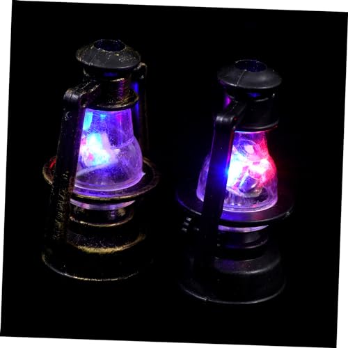 Alasum 2 Stücke Puppe Kerosin Lichter Mini Puppenmöbel Retro LED Kerosinlampen von Alasum