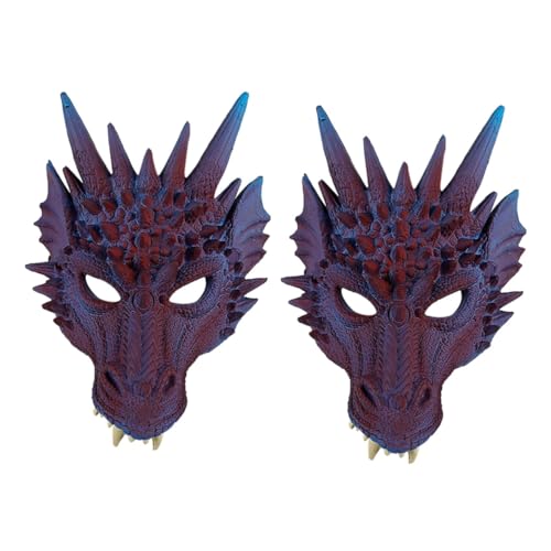 Alasum 2 Stücke Realistische Drachen Maske Kostüme Maskenball Requisiten Halloween Drachen Maske Kleid Bis von Alasum