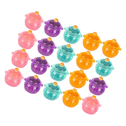 Alasum 20 Stück Aus Einem Topf Mit Pailletten Mini-kochgeschirr Puppenhaus- Mini-kocher Fröhliche Simulationstöpfe Ornamente Simulationstöpfe Mini-Topf Harz von Alasum