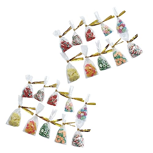 Alasum 20 Stücke Verpackt Obst Polymer Clay Mini Lebensmittel Für Verpackt Süßigkeiten Obst von Alasum