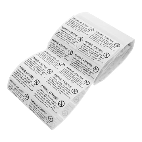 Alasum 200Pcs Anti-Erstickungs-Etikett Ersticken Warnaufkleber Aufkleber kinderspielzeug Aufkleber mit Erstickungsschutz Erstickungswarnschilder PVC selbstklebend Weiß von Alasum