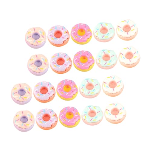 Alasum 20St Mini-Donuts Essen Mini-Lebensmittel Feinschmecker Miniatur mini süssigkeiten mini Accessoires gefälschter Nachtisch dekorative gefälschte Nahrungsstütze Harz von Alasum