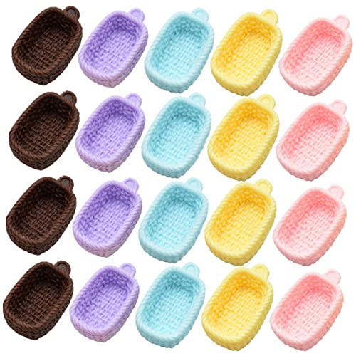Alasum 20St Mini-Lebensmittelkorb für kinderspielzeug spielsachen Kid Toys Machen Sie es Mini-Essen simulierte Körbe Miniaturkörbe für Harz von Alasum