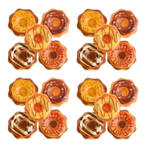 Alasum 20St Miniatur-Donuts Mini-Hausverzierung winziges Lebensmittelmodell Puppenhaus-Donuts Mini-Donuts süßigkeiten kleine Donut-Verzierung Gefälschte Donut-Miniaturen Harz von Alasum