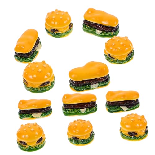 Alasum 20st Mini-Hamburger-spielzeugzubehör Lebensmittelverzierungen Miniatur-Essen Miniaturburger Burger-Requisiten Puppenhaus-essensdekoration Kleines Hamburgermodell Plastik von Alasum