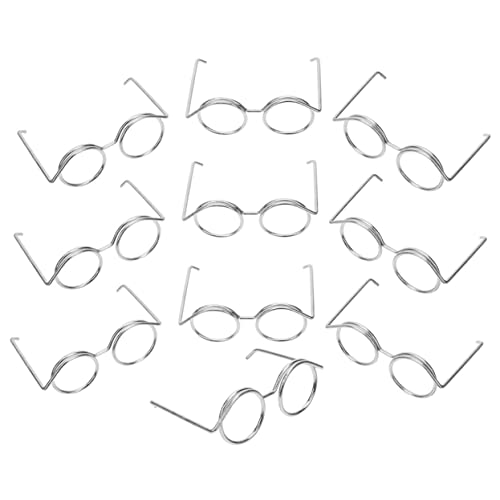 Alasum 20st Mini-brillengestell Mini-spielzeugbrille Miniatursachen Für Puppen Trendig Zubehör Mädchen Sonnenbrille Kleine Spielsachen Puppenhaus-Miniatur-Essen Puppendekor Metall Silver von Alasum