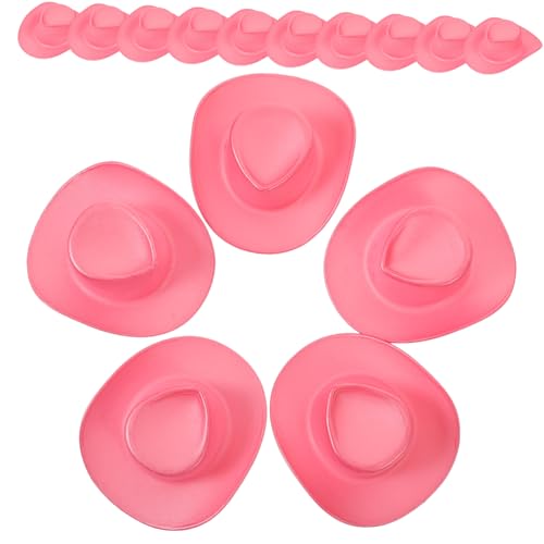 Alasum 20st Mini-cowboyhut Weißer Cowgirlhut Babymütze Miniatur-westernhüte Kuhmädchenhut Klein Sombrero-partyhüte Hut Kappe Jeanshut Mädchen Hut Puppenhaus Rosa von Alasum