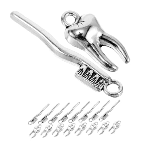 Alasum 20 Stück Zahnanhänger Zahnbürsten-Charms Dekorations-Charms Schmuck-bastelzubehör Für Halsketten Armbänder Taschendekorationen von Alasum