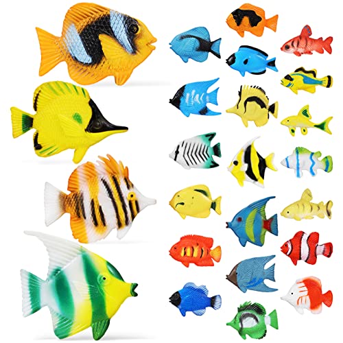 Alasum 24 STK Meeresfisch Kinderspielzeug swimmingpool kindergeburtstags Dekoration schwimm Spielzeuge Lernspielzeug Fischfigur Plastik von Alasum