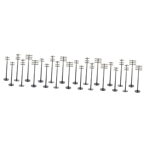 Alasum 24 STK Mikrolandschafts-Telefonmast Pole Telefonmasten Eisenbahn Mini Strommast geldschrank bastelmaterial schwarzes Telefon Telegrafenmasten selber Bauen Modell Gartenleuchte Abs von Alasum