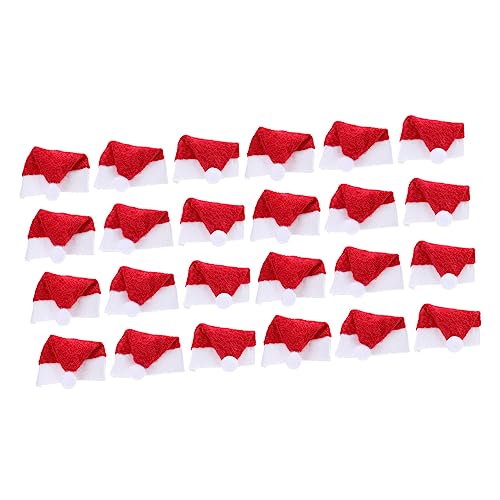 Alasum 24 Stück Teiliges Mini Weihnachtsmützen aus Filz Kleine Candy Hüte Wiederverwendbare Dekoration für Lollipops Süßigkeiten und Weihnachtsbasteleien Rot Weiß für Festtagsfeiern von Alasum